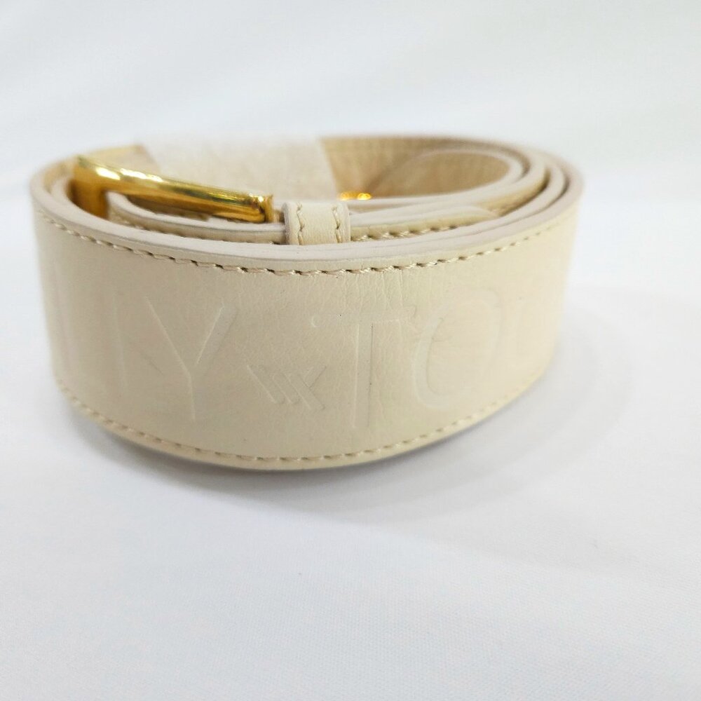 Kelly Tooke Cream Leather Embossed Crossbody Strap